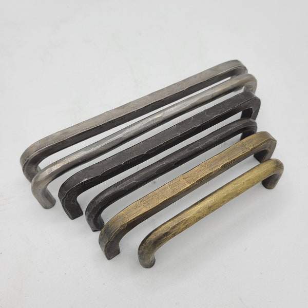 Hand Forged Cabinet Hardware Pulls and Knobs - Hammered "U"