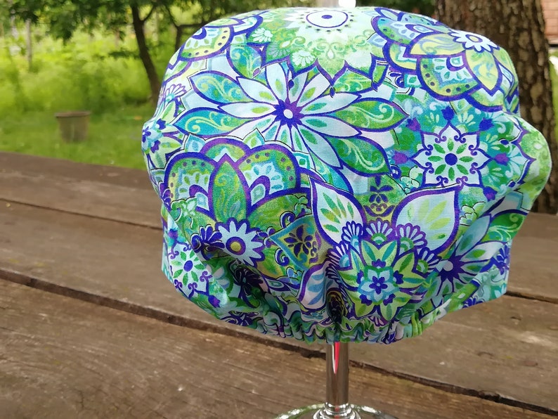 Mandala Scrub Hat With Or Without Buttons For Women Head Etsy
