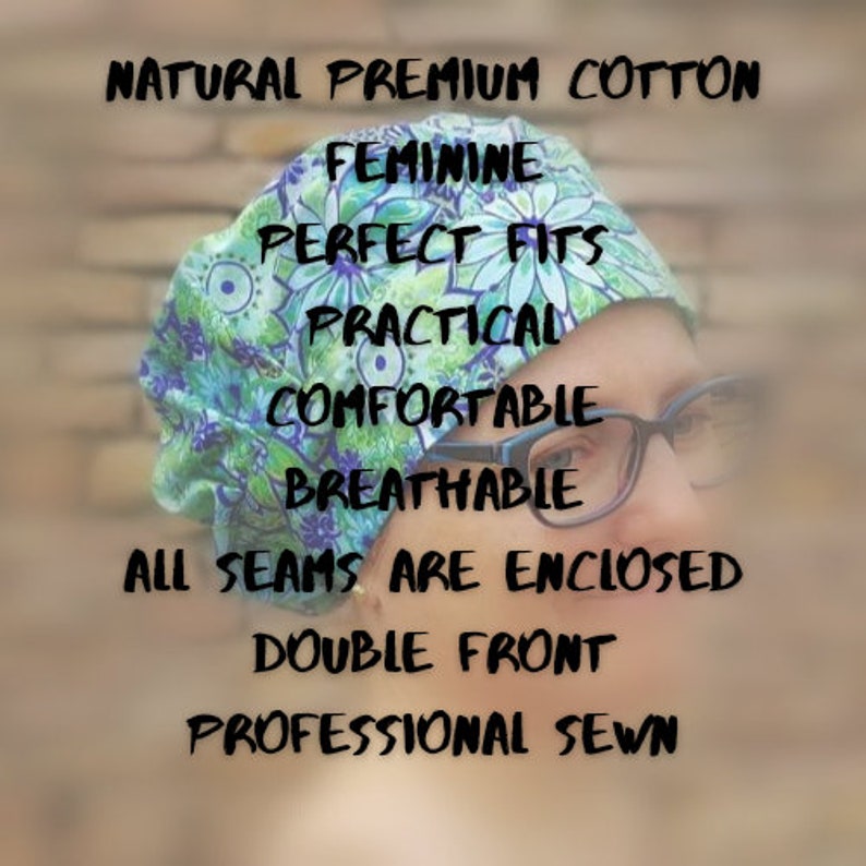 Mandala Scrub Hat With Or Without Buttons For Women Head Etsy