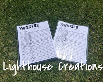 Laminated Yardzee Score Sheets