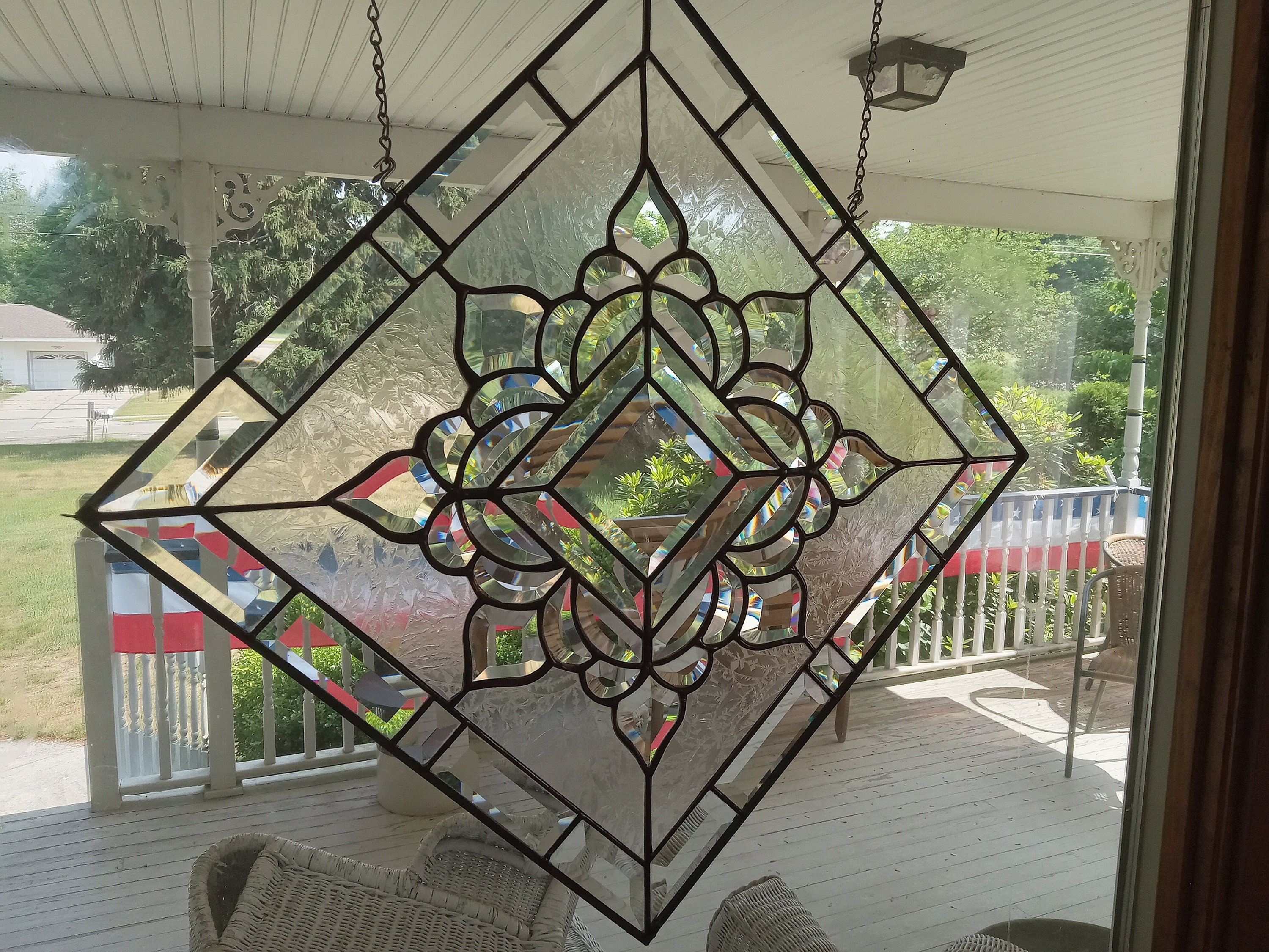 View of Beveled Glass Panel - Etsy