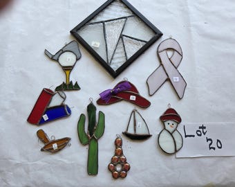 varied sun-catchers including one for the golfer