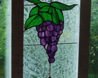 Stained Glass Grapes panel