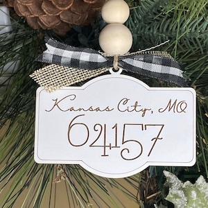 Custom Zip Code & City Ornament