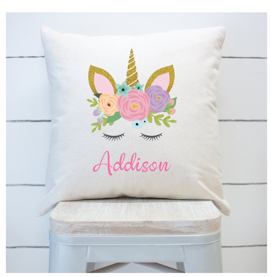 unicorn name pillow