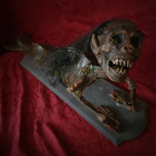 Mummified Fiji / Feejee Mermaid Gaffe - Large 28" One-of-a-Kind Sideshow Sculpture