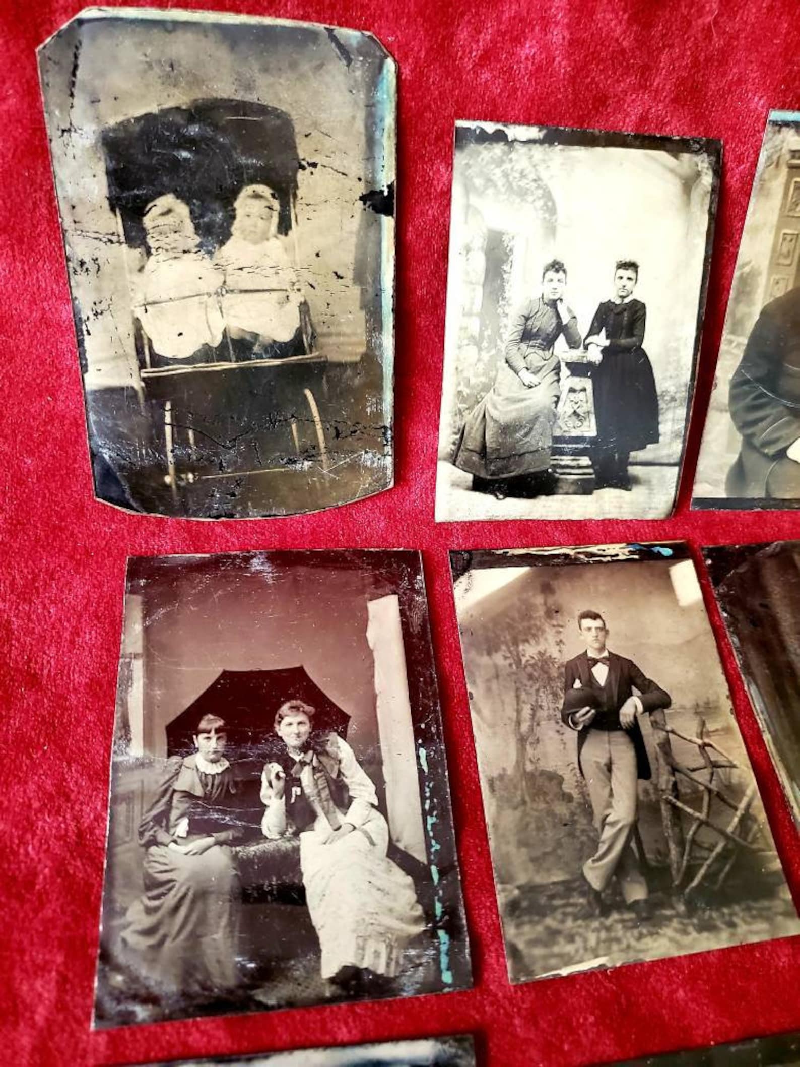 Set of 14 Victorian Antique Tintype Photos 1/6 plate Antique Etsy