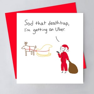 Grappige kerstkaart - Uber