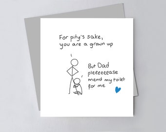 Funny Vatertag Card-Meine Toilette