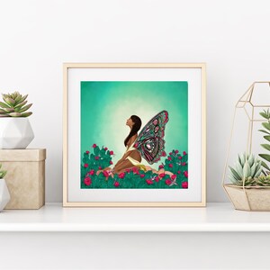 Divine Transformation Art Print Butterfly Woman Art Print Nature Art Print Desert Landscape Home Decor Wall Art Decorative Art image 4