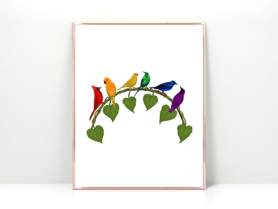 Love Has No Gender - Empowerment Art Print | Floral and Hummingbird Artwork | Home Decor Wall Art