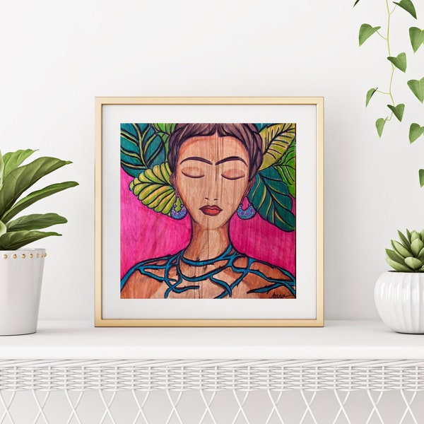 Me Importas Tu - Art Print | Women of Color with Flowers Artwork  | Self Care and Floral Inspired Art |  Eclectic Home Decor Wall Art