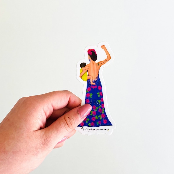 Viva La Mama Sticker | Mom and Baby Art | Motherhood Inspired Vinyl Waterproof Sticker for Journals, Laptops, Planners and Water Bottles