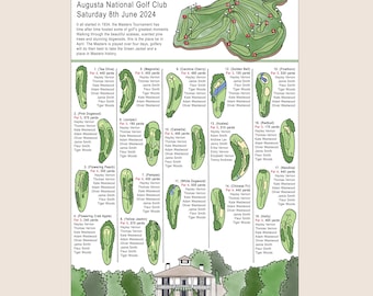 Golf Wedding Table Plan: Augusta National Illustrated Seating Chart
