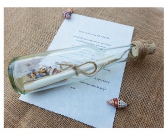 Message in a Bottle Wedding Invitation UK, Beach Wedding Invitation UK, Destination Wedding Invitation UK, Luxury Wedding Invitation uk