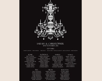 Chandelier Wedding Table Plan, Chandelier Wedding Seating Plan, LED Wedding Table Plan, LED Seating Plan, Light up Wedding Table Plans