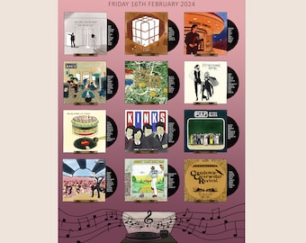 Music Wedding Table Seating Plan: Custom CD Album Cover Design