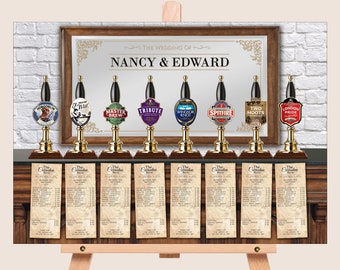 Beer Pump Wedding Table Plan: Custom Ale Seating Chart