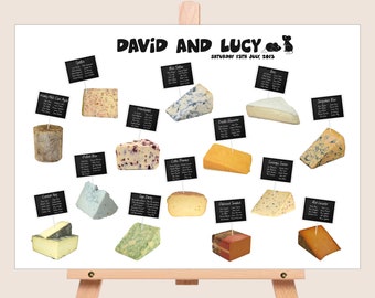 Cheese Wedding Table Plan: Illustrated Seating Chart