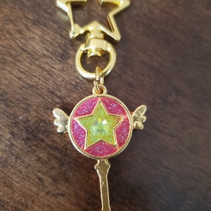 Magical girl star wand key chain