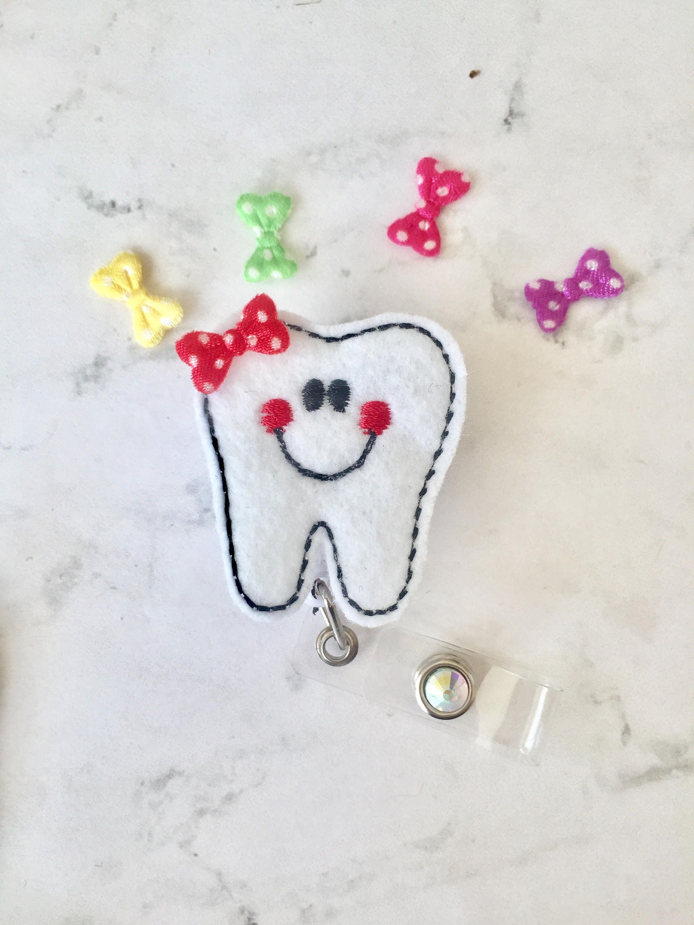 Dental Hygienist Badge Reel Dental Assistant Gift cute Tooth