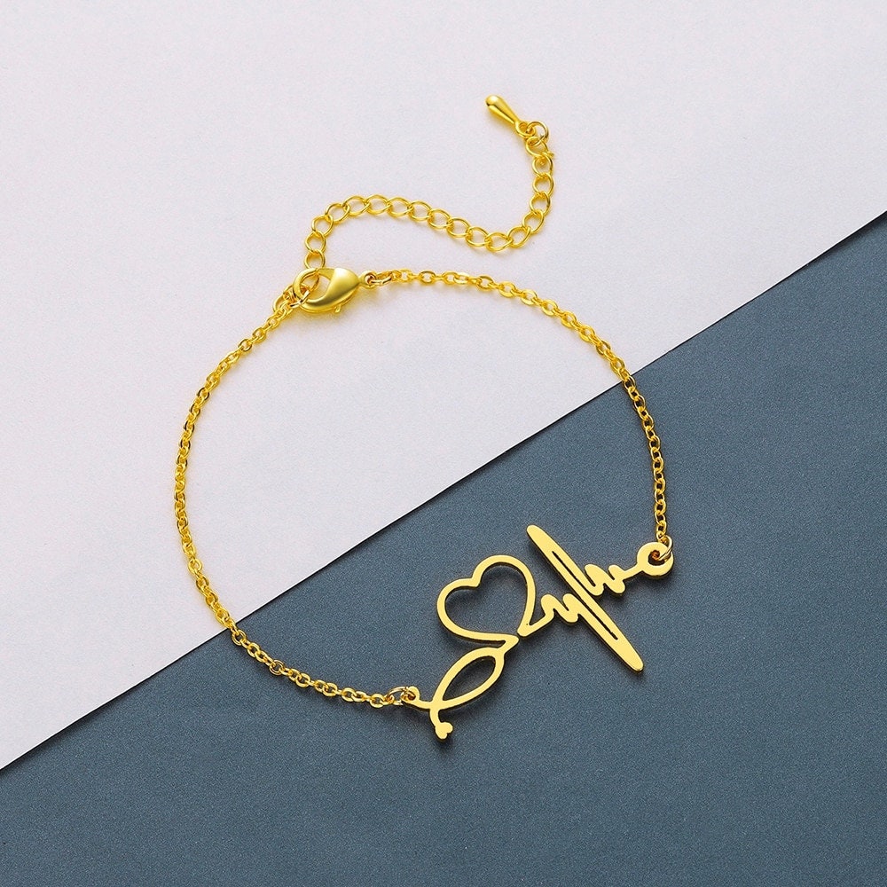 Rose Gold Stethoscope Bracelet Silver Stethoscope Bracelet Etsy