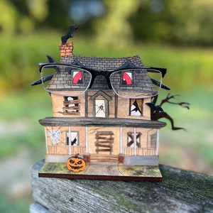 Haunted House Eyeglass holder DIGITAL FILE for cutting, laser, Glowforge ready, svg eps pdf