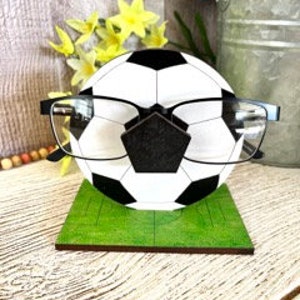 Soccer Ball Eyeglass Holder Digital Files for cutting, laser, Glowforge ready, svg eps dxf