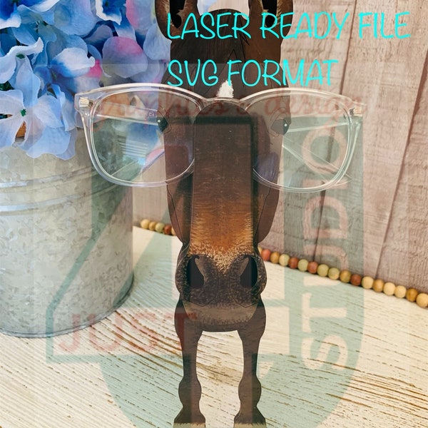 Digital File For Horse Eyeglass Holder SVG EPS for use with laser Glowforge ready
