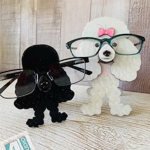Digital SVG File for Poodle Set Eyeglass Holders Standard and Mini Poodle for Laser Cutting
