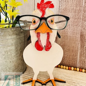Fichier numérique pour porte-lunettes de poulet à utiliser avec laser, Glowforge prêt SVG EPS DXF couper des fichiers 3D poulet