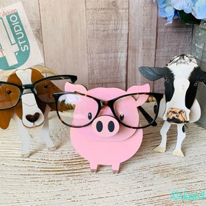 Digital File (SVG) for Pig, Cow, Boer Goat Eyeglasses Holder to use with laser, 3D