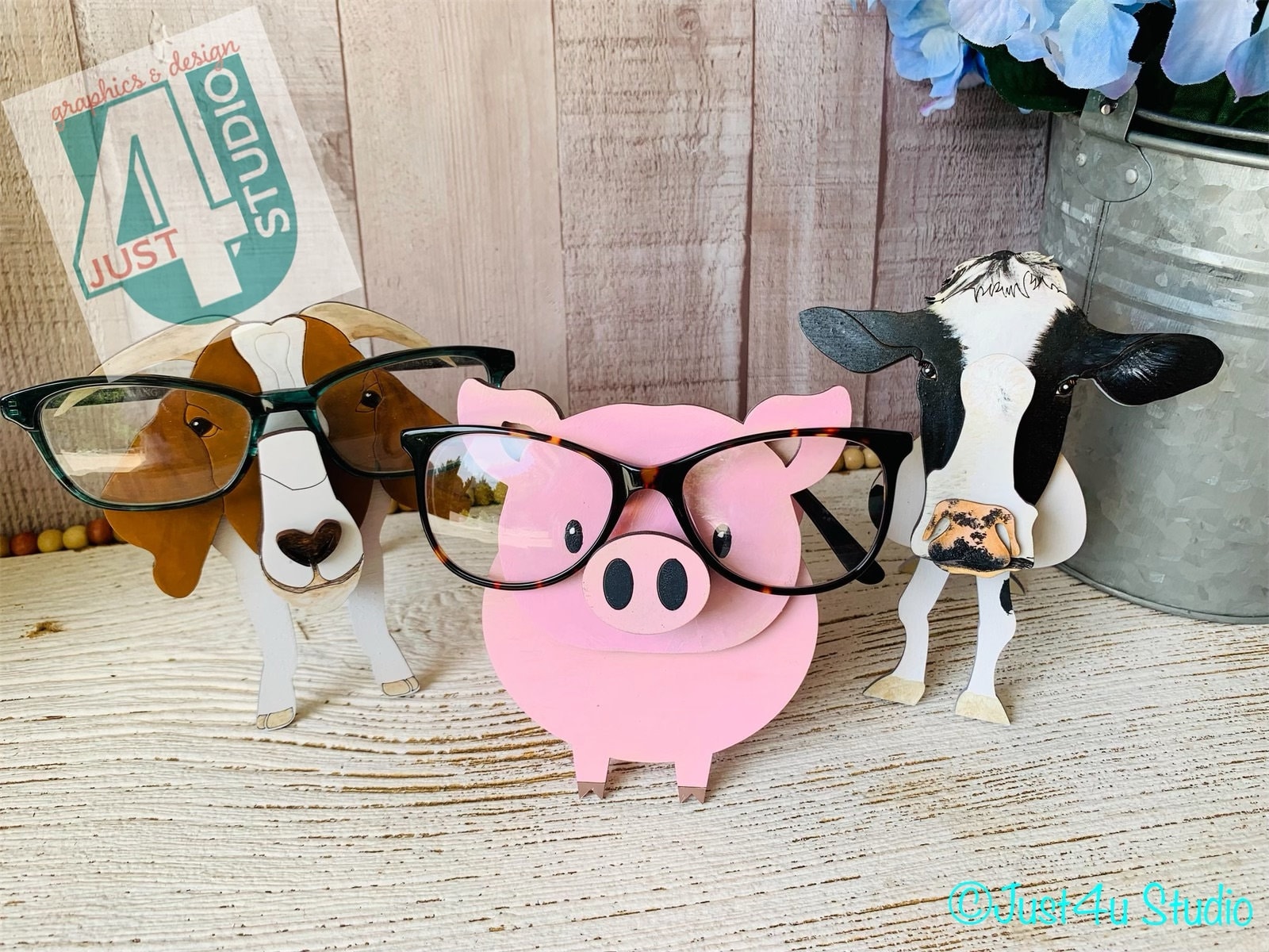 Digital File (SVG) for Pig, Cow, Boer Goat Eyeglasses Holder to use w…