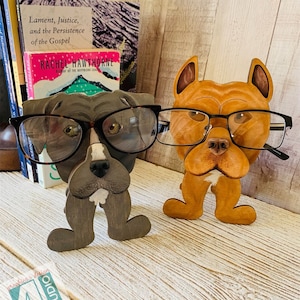 Archivo SVG digital para soportes de gafas Pit Bulldog con o sin orejas y cola recortadas