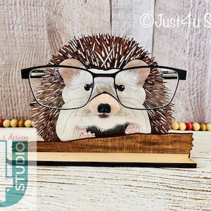Arquivo digital de porta-óculos Hedgehog para usar no corte a laser, pronto para Glowforge, svg eps dxf png