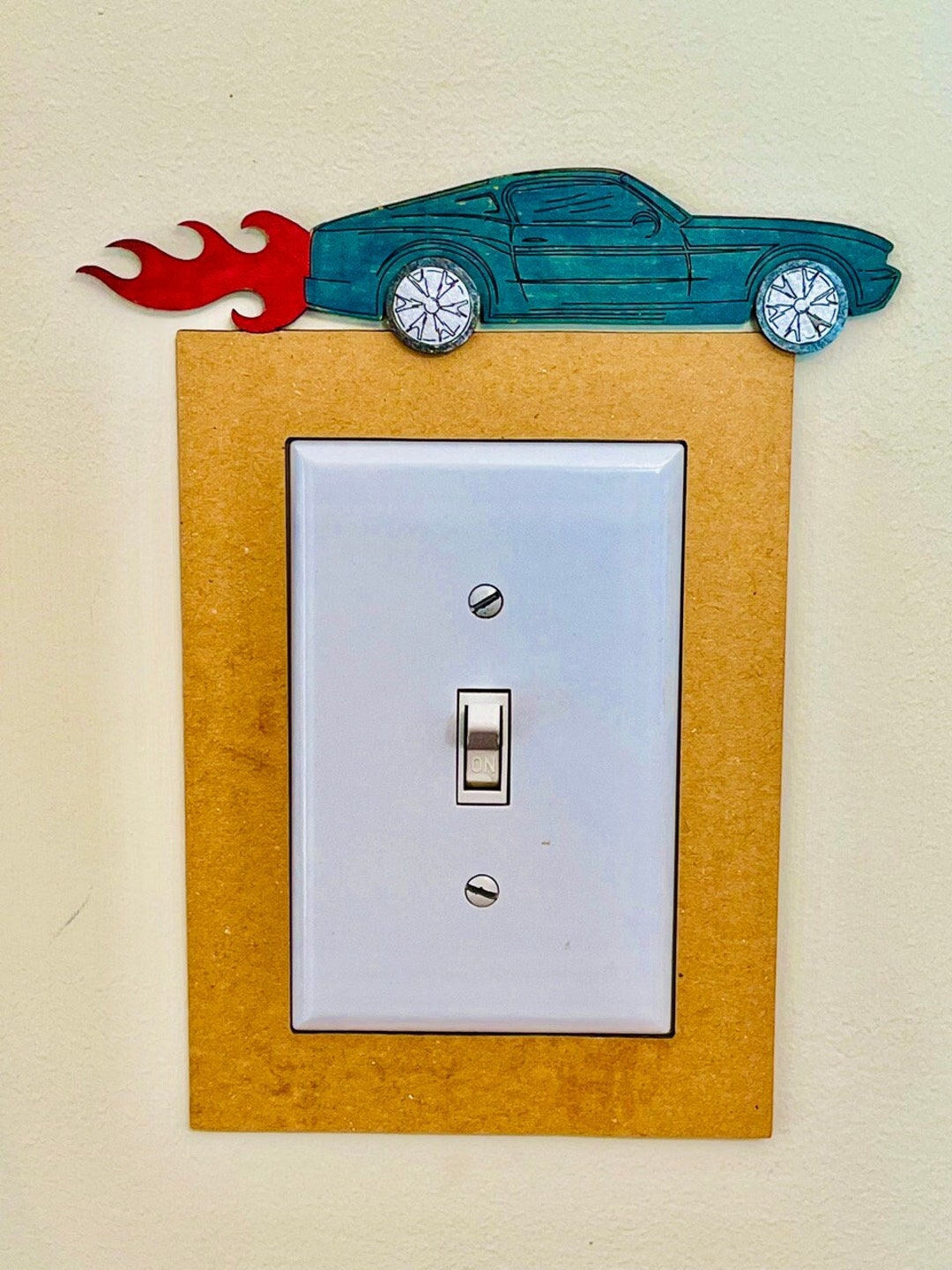 Race Car Light Switch Accent Frames Digital File for Laser Cutting