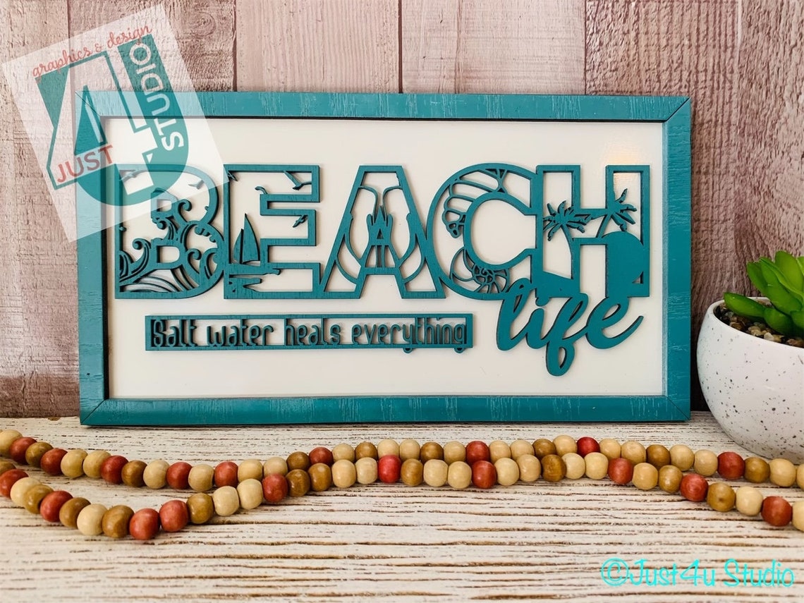 Beach Bundle Digital File SVG for Laser cutting Wall Art Etsy