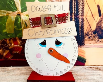 Snowman Christmas Countdown Advent Calendar Laser Cut File (Digital File)