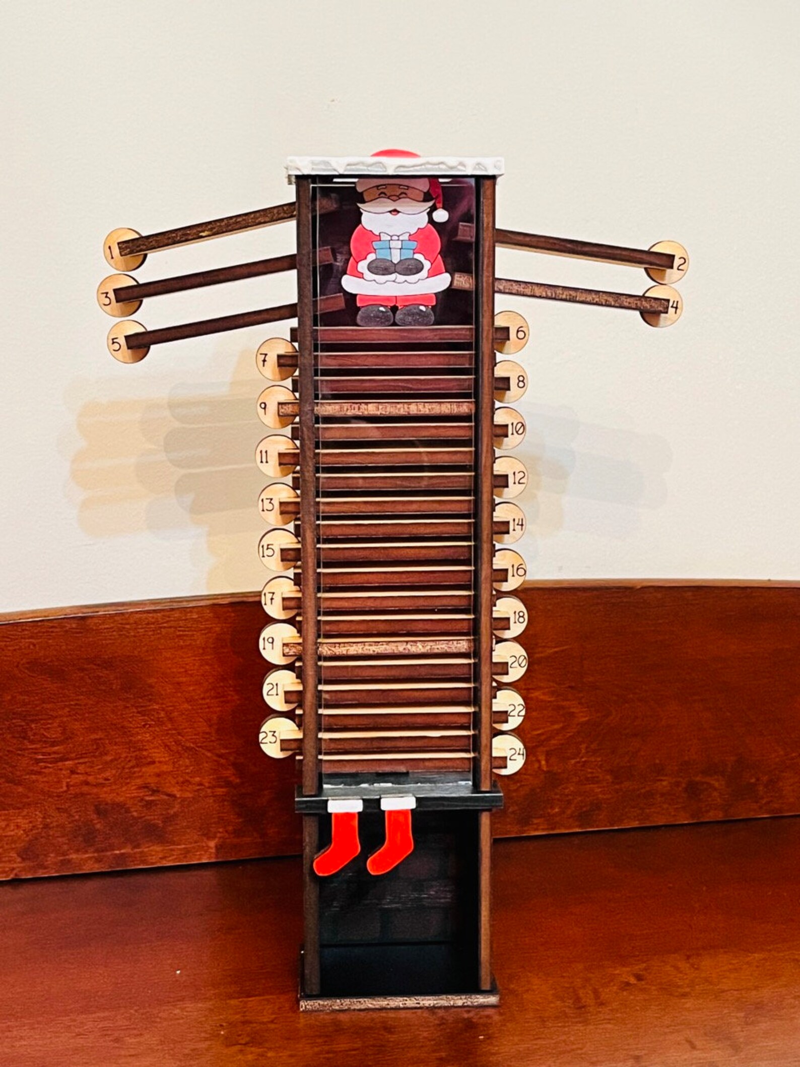 Santa Down the Chimney Countdown Advent Calendar Digital File Etsy