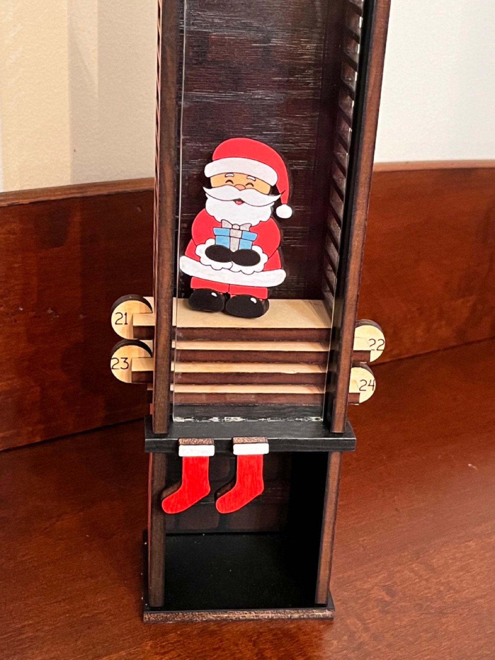 Santa Down the Chimney Countdown Advent Calendar Digital File Etsy