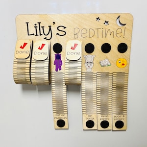 Bedtime Checklist Digital File for cutting on a Laser, Glowforge ready, svg eps ai