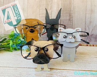 Animal Eyeglass Holder SVG, Laser Cut Files, Great Dane, Pug, Cat (Digital File)