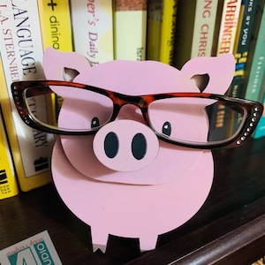 Digital SVG File for Pig Eyeglasses Holder for laser cutting