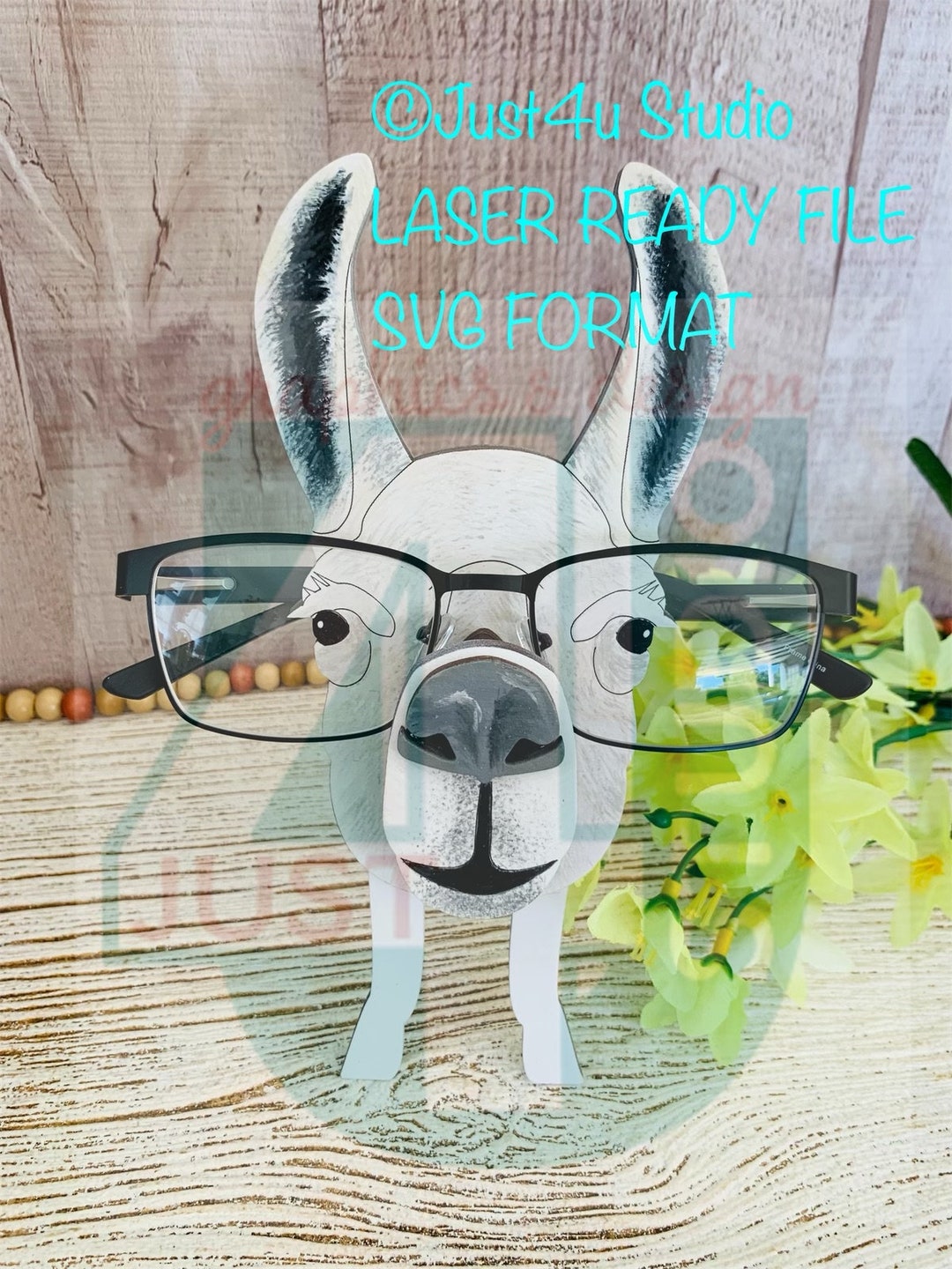 Digital File SVG for Llama Eyeglass Holders to Use to Cut With Laser