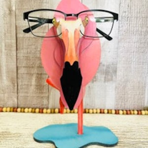 Flamingo Brillenhalter DIGITALE DATEI zum Schneiden, Laser, Glowforge ready, svg eps dxf png pdf