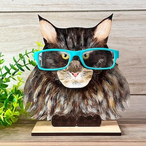 Porte-lunettes Maine Coon Cat DIGITAL FILE pour découpe, laser, Glowforge ready, svg eps pdf
