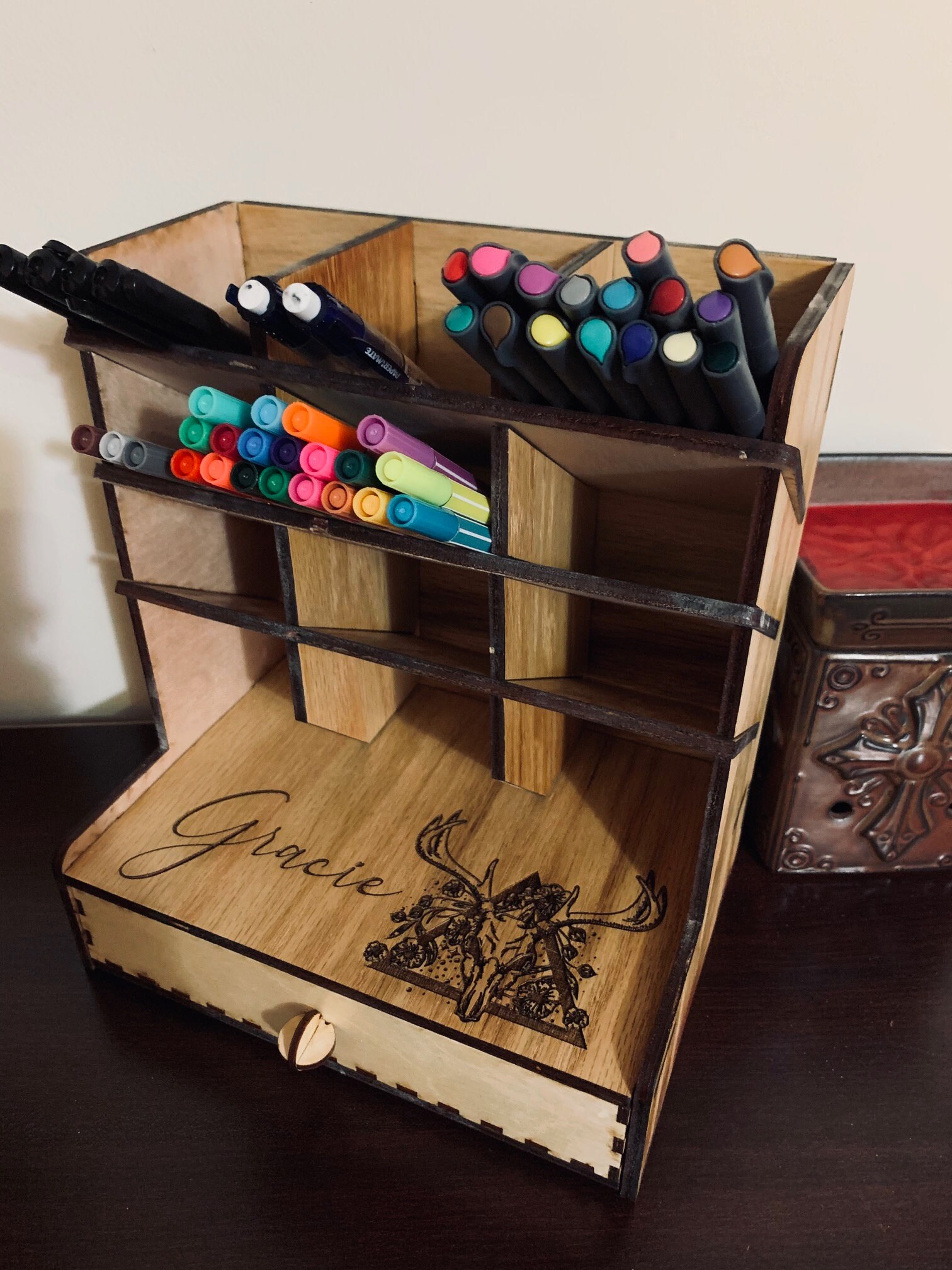 Desk Organizer for Pens Digital File SVG Etsy