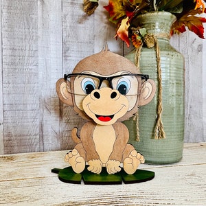 Porta occhiali Cartoon Monkey FILE DIGITALE per taglio, laser, Glowforge ready, svg eps dxf pdf
