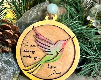 Digitale Datei für Kolibri "In Memory" Ornament zur Verwendung mit Laser Glowforge ready