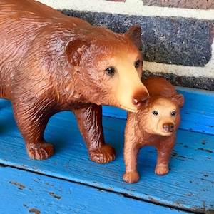 Vintage Breyer Cinnamon Bear and Cub Gift Set, Model 3069, 1987-1989, Collectible Miniature Animal Figurine